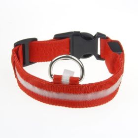LED Luminous Pet Dog Collar Night (Option: Red Light-S)