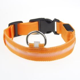 LED Luminous Pet Dog Collar Night (Option: Orange Light-Rechargeable XS)